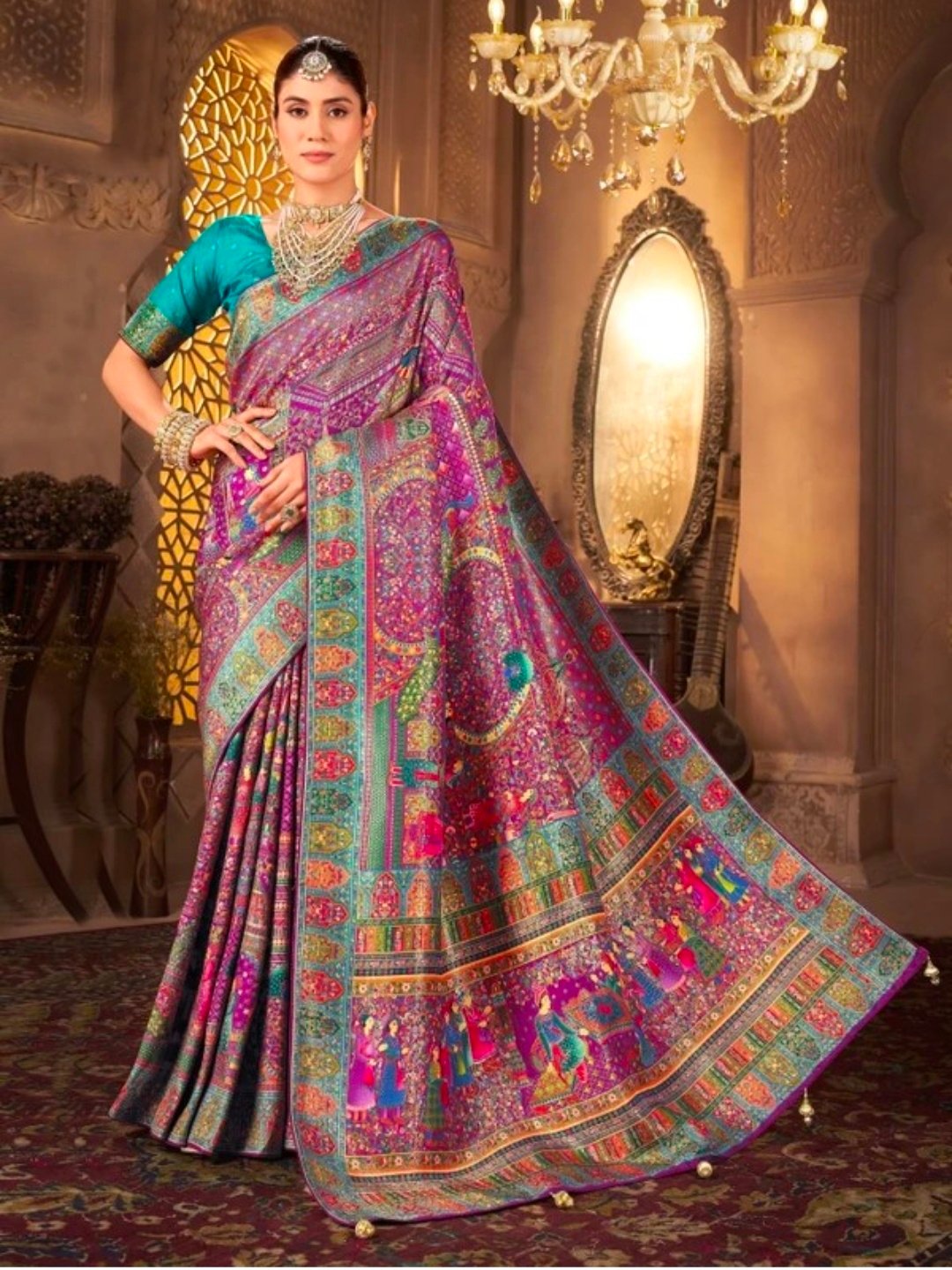 Sariya Woven Madhubani Pure Silk, Jacquard Saree